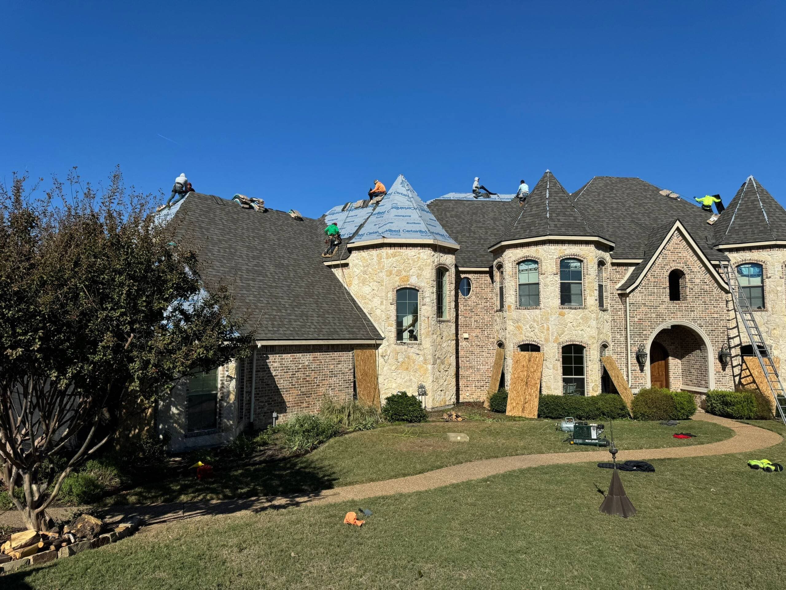 Architectural shingle roof replacement in Southlake, Texas