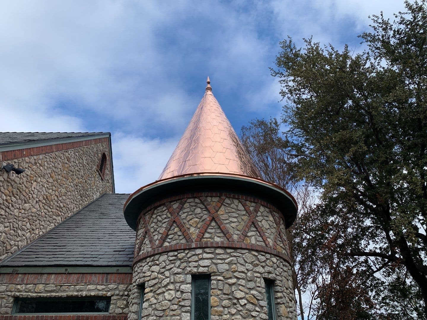 Custom copper roof installation in North Texas