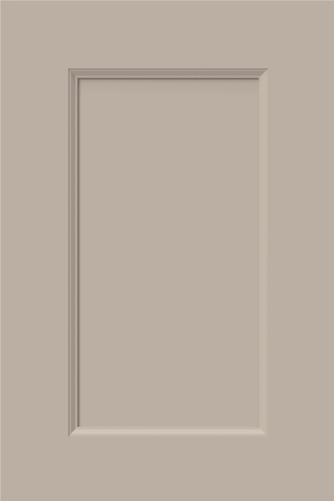 Claystone cabinet door in warm taupe finish for custom kitchen cabinetry in Southlake Texas