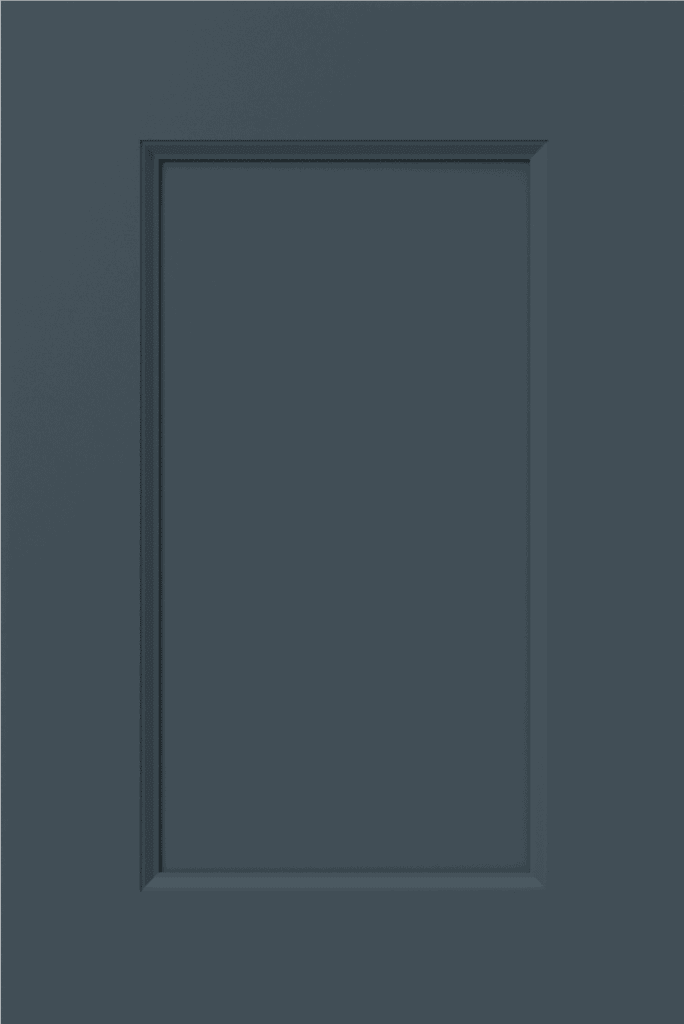 Stormport cabinet door in blue-grey finish for high-end custom kitchens in Southlake Texas