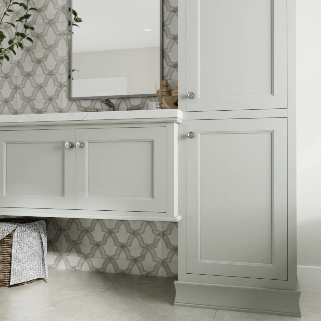 Roofing #2 -Southlake’s trusted luxury remodeling experts Custom vanity drawers with soft-close storage and pull-out towel pantry