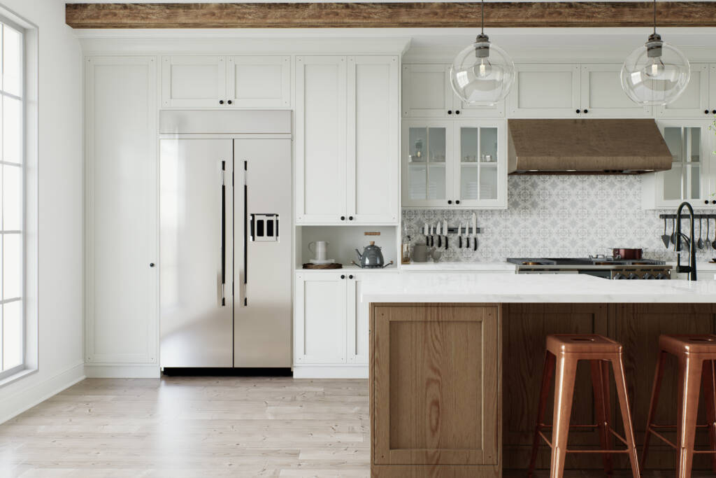 Custom white kitchen cabinetry in Southlake luxury remodel by Compassion Construction