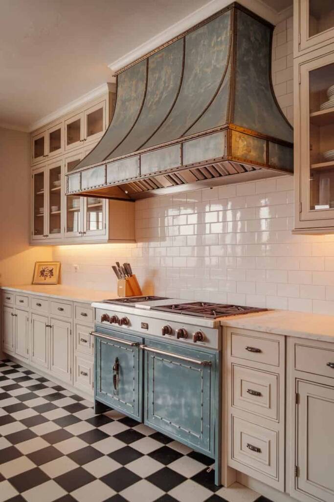 Range Hood Elegance -Southlake’s trusted luxury remodeling experts Aged Patina Metal Range Hood Custom Design Southlake TX